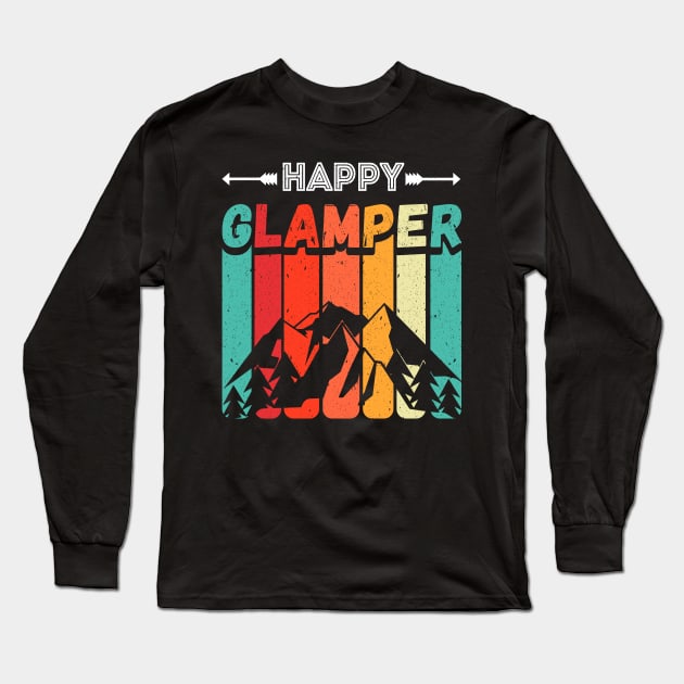 Happy Glamper Vintage Sunrise Sunset Arrow Glamping Long Sleeve T-Shirt by FabulousDesigns